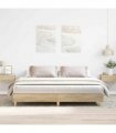 vidaXL Bed Frame | Sonoma oak | Engineered wood, solid eucalyptus wood | Double — Size: 200 x 200 cm