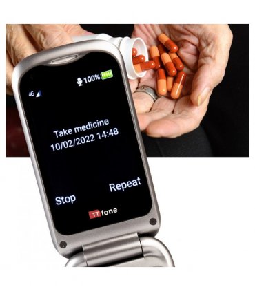TTfone TT970 Whatsapp 4G Touchscreen Senior Big Button Flip Mobile Phone - With 8MP Camera and Hearing Aid Compatible - Easy and Simple to Use O2 Pay as you go