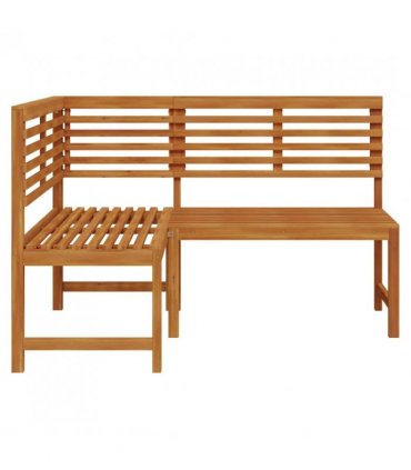 vidaXL Corner Bench | Brown | Solid Acacia Wood | 140 cm corner bench — Colour: without cushion, Model: l-shaped bench
