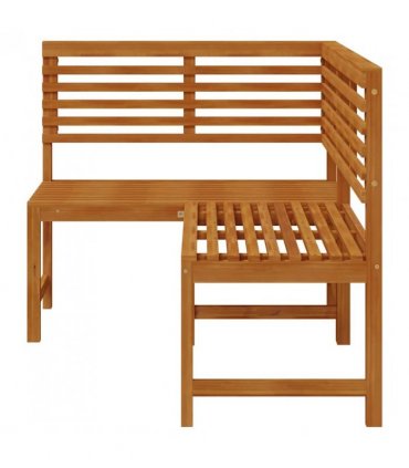 vidaXL Corner Bench | Brown | Solid Acacia Wood | 140 cm corner bench — Colour: without cushion, Model: l-shaped bench