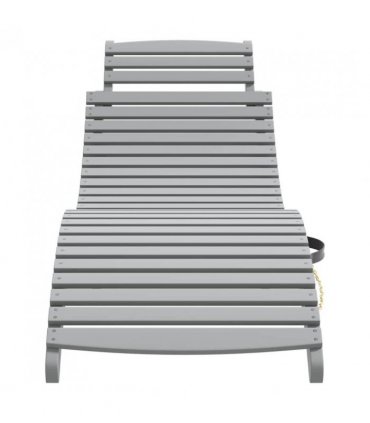 vidaXL Sun Lounger | Grey | Solid Acacia Wood | Standard | Foldable — Model: without table