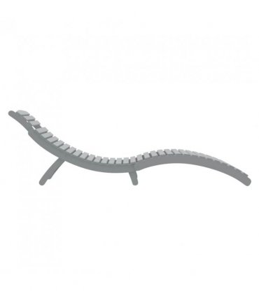 vidaXL Sun Lounger | Grey | Solid Acacia Wood | Standard | Foldable — Model: without table