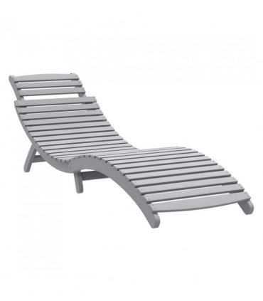 vidaXL Sun Lounger | Set of 2 | Grey | Solid acacia wood — Model: without table