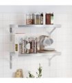 vidaXL Wall Shelves 2 pcs 50x23.5 cm Silver Stainless Steel — Size: 50 x 23.5 cm — V0671993915