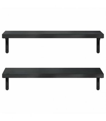 vidaXL Wall Shelves 2 pcs 75x23.5 cm Black Stainless Steel — Size: 75 x 23.5 cm — V0671993926