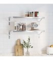 vidaXL Wall Shelves 2 pcs 75x23.5 cm Silver Stainless Steel — Size: 75 x 23.5 cm — V0671993927
