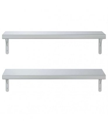 vidaXL Wall Shelves 2 pcs 75x23.5 cm Silver Stainless Steel — Size: 75 x 23.5 cm — V0671993927