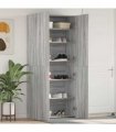 vidaXL Shoe Cabinet with Shelf Grey 80 x 35.5 x 180 cm Engineered wood — Colour: Grey sonoma
