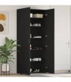 vidaXL Shoe Cabinet with Door Black 80 x 35.5 x 180 cm Engineered wood