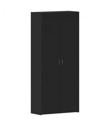 vidaXL Shoe Cabinet with Door Black 80 x 35.5 x 180 cm Engineered wood