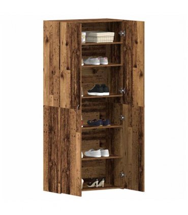 vidaXL Shoe Cabinet with Door Brown 80 x 35.5 x 180 cm Engineered wood — Colour: Old wood