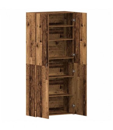 vidaXL Shoe Cabinet with Door Brown 80 x 35.5 x 180 cm Engineered wood — Colour: Old wood