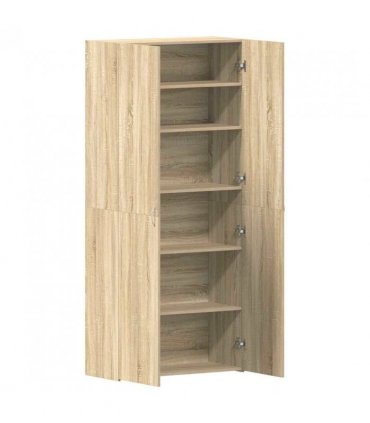 vidaXL Shoe Cabinet with Door Brown 80 x 35.5 x 180 cm Engineered wood — Colour: Sonoma oak