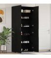 vidaXL Shoe Cabinet with Door Black 80 x 35.5 x 180 cm Engineered wood — Colour: Black oak