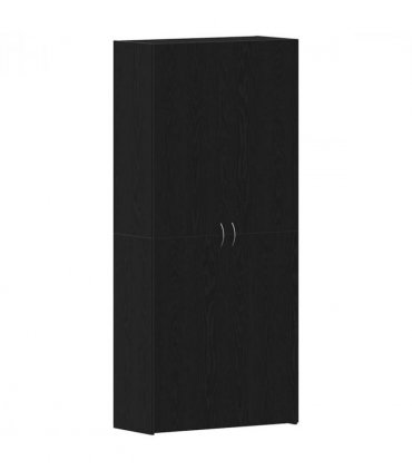 vidaXL Shoe Cabinet with Door Black 80 x 35.5 x 180 cm Engineered wood — Colour: Black oak