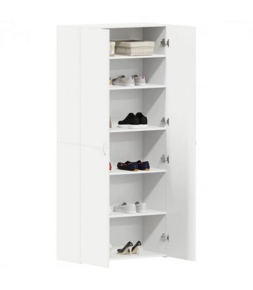vidaXL Shoe Cabinet with Door White 80 x 35.5 x 180 cm Engineered wood