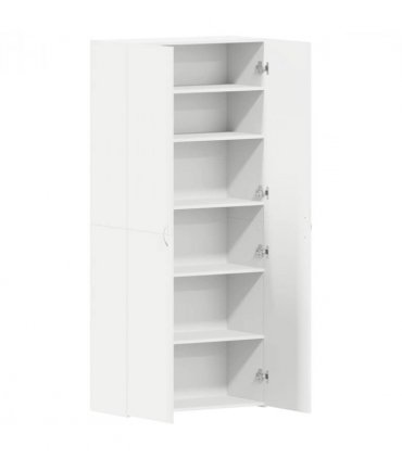 vidaXL Shoe Cabinet with Door White 80 x 35.5 x 180 cm Engineered wood