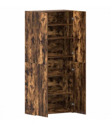 vidaXL Shoe Cabinet Multicolour 80 x 35.5 x 180 cm Engineered wood — Colour: Smoked oak