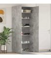 vidaXL Shoe Cabinet with Shelf Grey 80 x 35.5 x 180 cm Engineered wood — Colour: Concrete grey