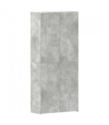 vidaXL Shoe Cabinet with Shelf Grey 80 x 35.5 x 180 cm Engineered wood — Colour: Concrete grey