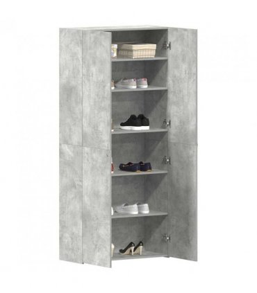 vidaXL Shoe Cabinet with Shelf Grey 80 x 35.5 x 180 cm Engineered wood — Colour: Concrete grey