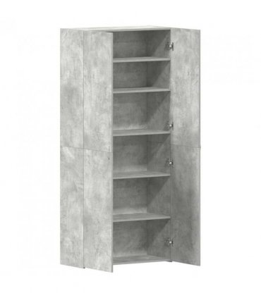 vidaXL Shoe Cabinet with Shelf Grey 80 x 35.5 x 180 cm Engineered wood — Colour: Concrete grey