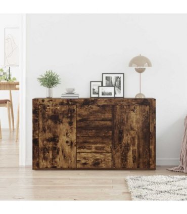 vidaXL Sideboard Smoked Oak 120 x 36 x 69 cm Engineered Wood