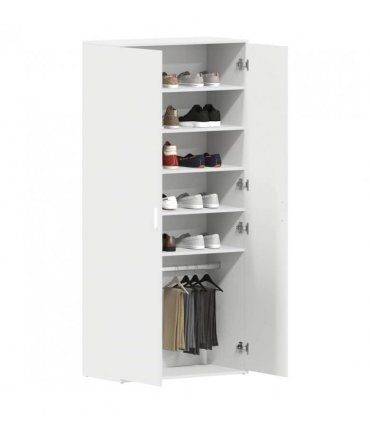vidaXL Shoe Cabinet with Shelf White 80 x 39 x 178 cm Engineered Wood