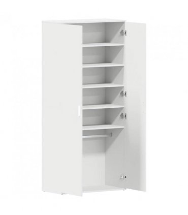 vidaXL Shoe Cabinet with Shelf White 80 x 39 x 178 cm Engineered Wood