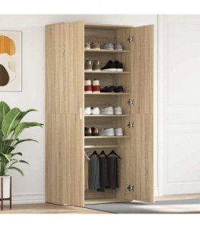 vidaXL Shoe Cabinet Sonoma Oak 80 x 39 x 178 cm Engineered Wood