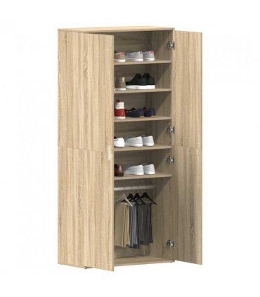 vidaXL Shoe Cabinet Sonoma Oak 80 x 39 x 178 cm Engineered Wood
