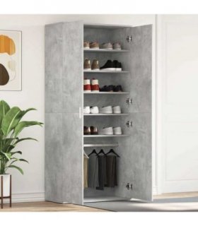 vidaXL Shoe Cabinet Concrete Grey 80 x 39 x 178 cm Engineered Wood