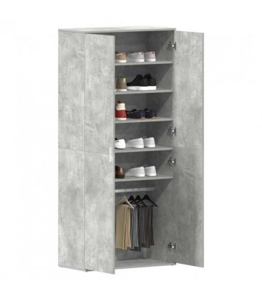vidaXL Shoe Cabinet Concrete Grey 80 x 39 x 178 cm Engineered Wood