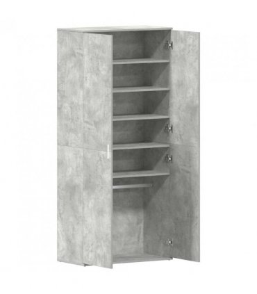 vidaXL Shoe Cabinet Concrete Grey 80 x 39 x 178 cm Engineered Wood