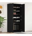 vidaXL Shoe Cabinet Black Oak 80 x 39 x 178 cm Engineered Wood