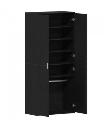 vidaXL Shoe Cabinet Black Oak 80 x 39 x 178 cm Engineered Wood