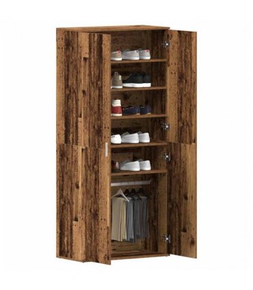 vidaXL Shoe Cabinet Old Wood 80 x 39 x 178 cm Engineered Wood