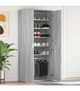 vidaXL Shoe Cabinet Grey Sonoma 80 x 39 x 178 cm Engineered Wood