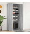 vidaXL Shoe Cabinet Grey Sonoma 80 x 39 x 178 cm Engineered Wood