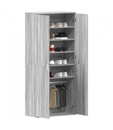 vidaXL Shoe Cabinet Grey Sonoma 80 x 39 x 178 cm Engineered Wood