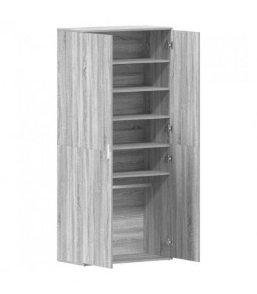 vidaXL Shoe Cabinet Grey Sonoma 80 x 39 x 178 cm Engineered Wood