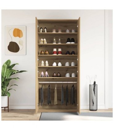 vidaXL Shoe Cabinet Artisan Oak 80 x 39 x 178 cm Engineered Wood