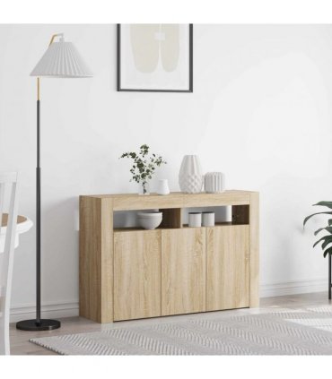 vidaXL Sideboard Sonoma Oak 116 x 30 x 75 cm Engineered Wood