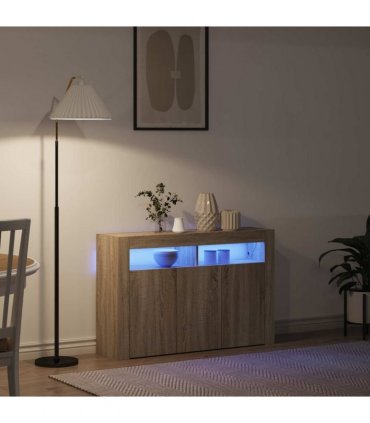 vidaXL Sideboard Sonoma Oak 116 x 30 x 75 cm Engineered Wood