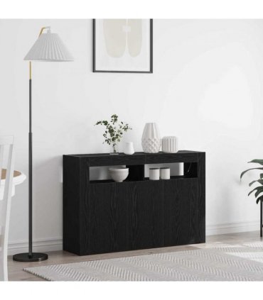 vidaXL Sideboard Black Oak 116 x 30 x 75 cm Engineered Wood