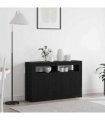 vidaXL Sideboard Black Oak 116 x 30 x 75 cm Engineered Wood