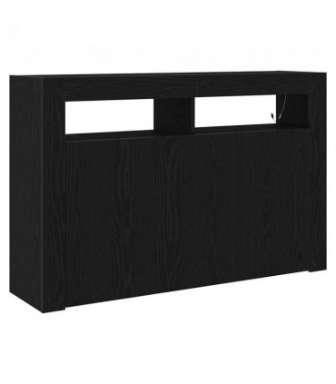 vidaXL Sideboard Black Oak 116 x 30 x 75 cm Engineered Wood