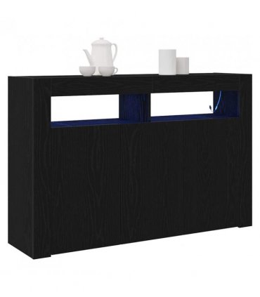 vidaXL Sideboard Black Oak 116 x 30 x 75 cm Engineered Wood