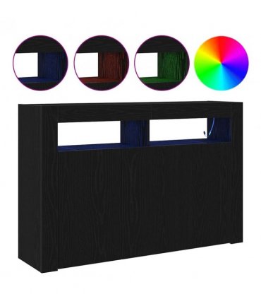 vidaXL Sideboard Black Oak 116 x 30 x 75 cm Engineered Wood