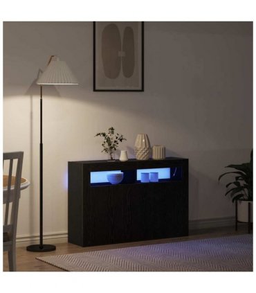 vidaXL Sideboard Black Oak 116 x 30 x 75 cm Engineered Wood